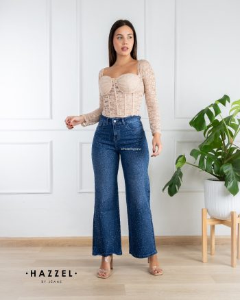 Wide leg clasico con brillo
