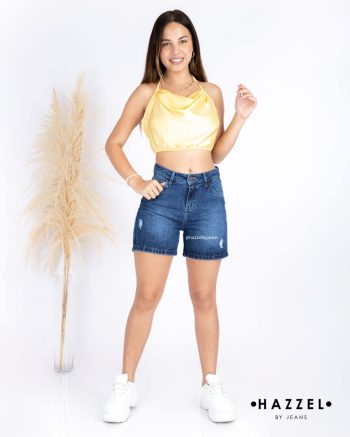 Short biker jeans