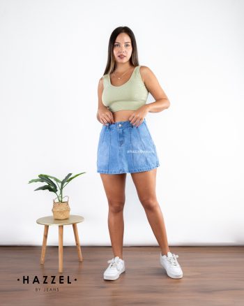 FaldaShort Pliegues Jeans